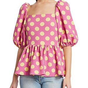 Stine Goya Irene Polka Dot Puff Sleeve Blouse